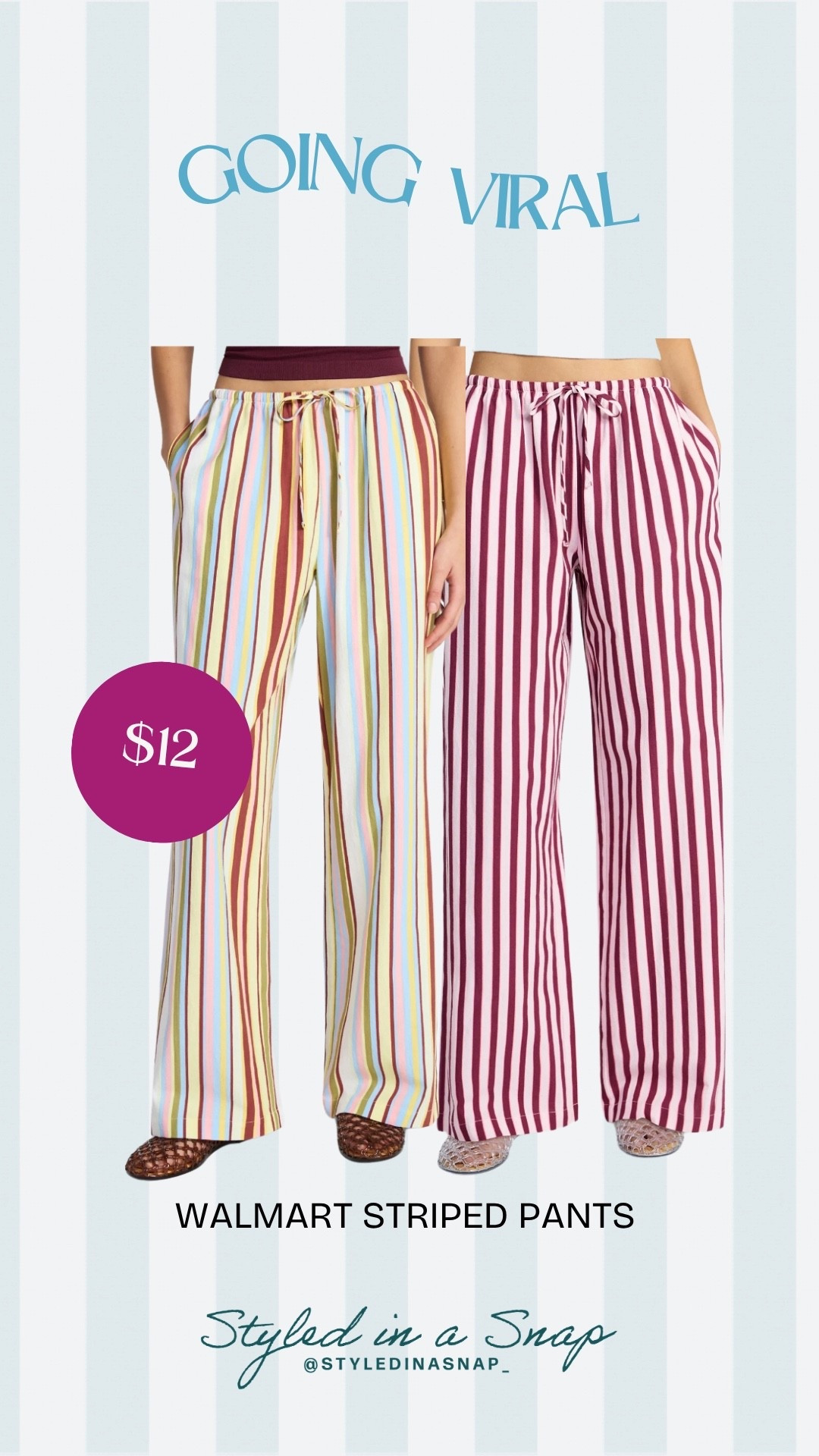 I’m still not over these $12 cotton pull-on pants from Walmart. These will be so good for pool season or, a day at the beach. I’m also loving them right now with a cute tee, or tank, and a lightweight cardigan. These look and feel far more expensive than they are and I’m hoping they come out with more colors. 
Cotton striped beach pants, comfy mom find 

#LTKOver40 #LTKSwim #LTKSeasonal