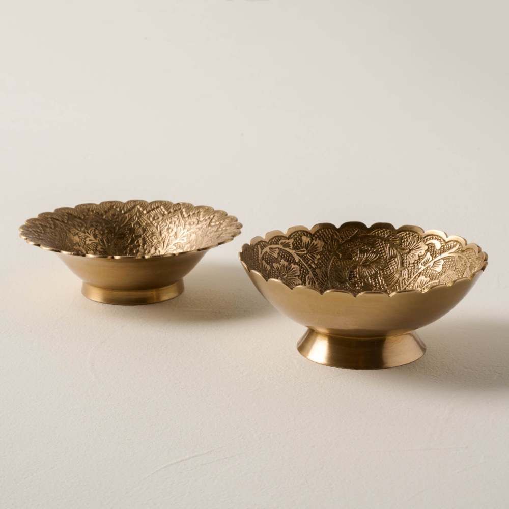 Etched Brass Dish Set of 2 | Magnolia