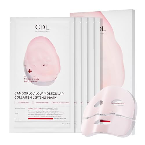 CANDORLOV Overnight Collagen Lifting Face Mask 5 Sheets, Korean Face Lifting Deep Hydrogel Mask for Glass Skin, Anti-Aging with PDRN, Hyaluronic Acid for Elasticity, Firmness | Amazon (US)