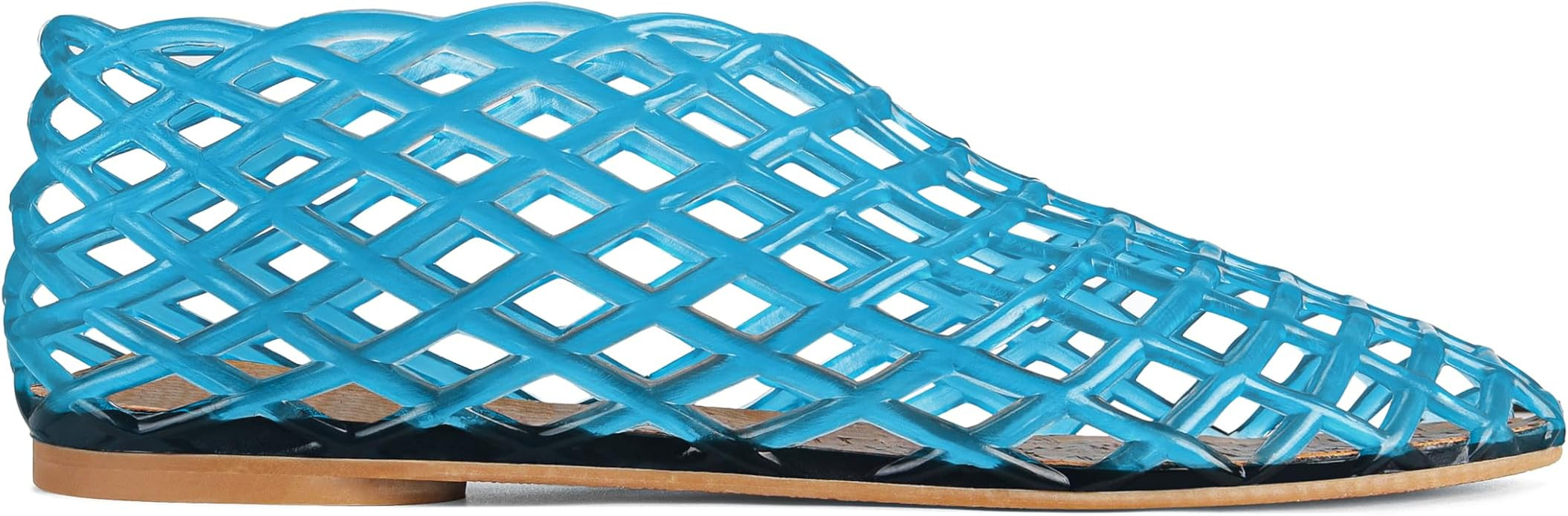 Jelly Mesh Ballet Flats for Women Clear Hollow Jellies Flat Sandals Round Toe Slip On Beach Balle... | Amazon (US)