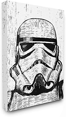 The Stupell Home Décor Collection Black and White Star Wars Stormtrooper Distressed Wood Etching... | Amazon (US)