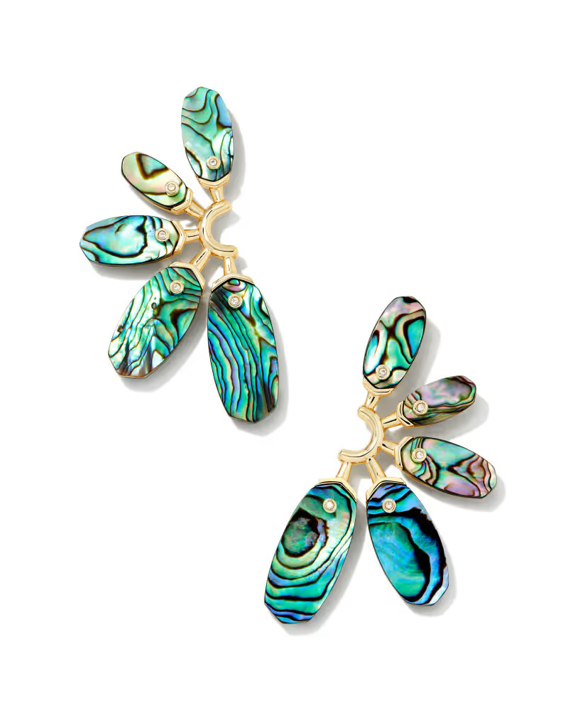 Ashlyn Gold Statement Earrings in Abalone | Kendra Scott