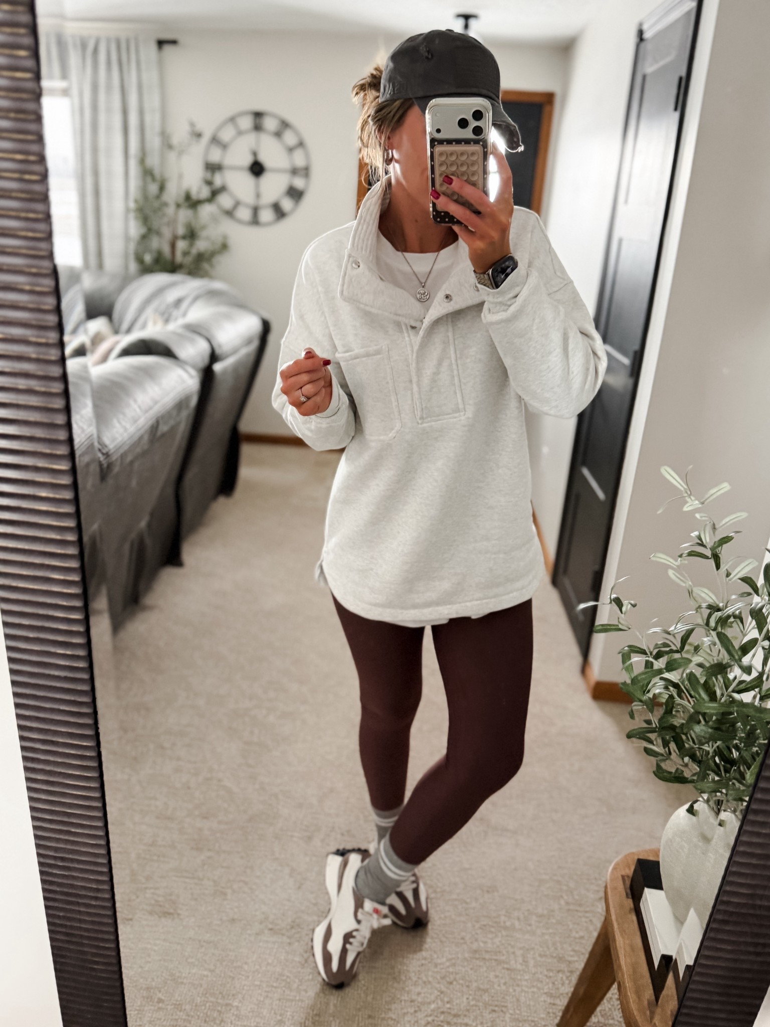 My uniform for January ❄️ 
Fleece lined leggings + comfy pullover. 
Leggings/ medium
Long sleeve / medium
Pullover / small 

#LTKSeasonal