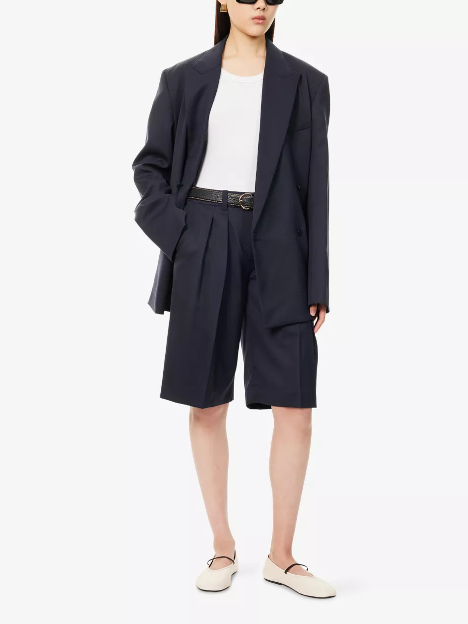 Bilbao Pleated Wool Bermuda Shorts | Selfridges