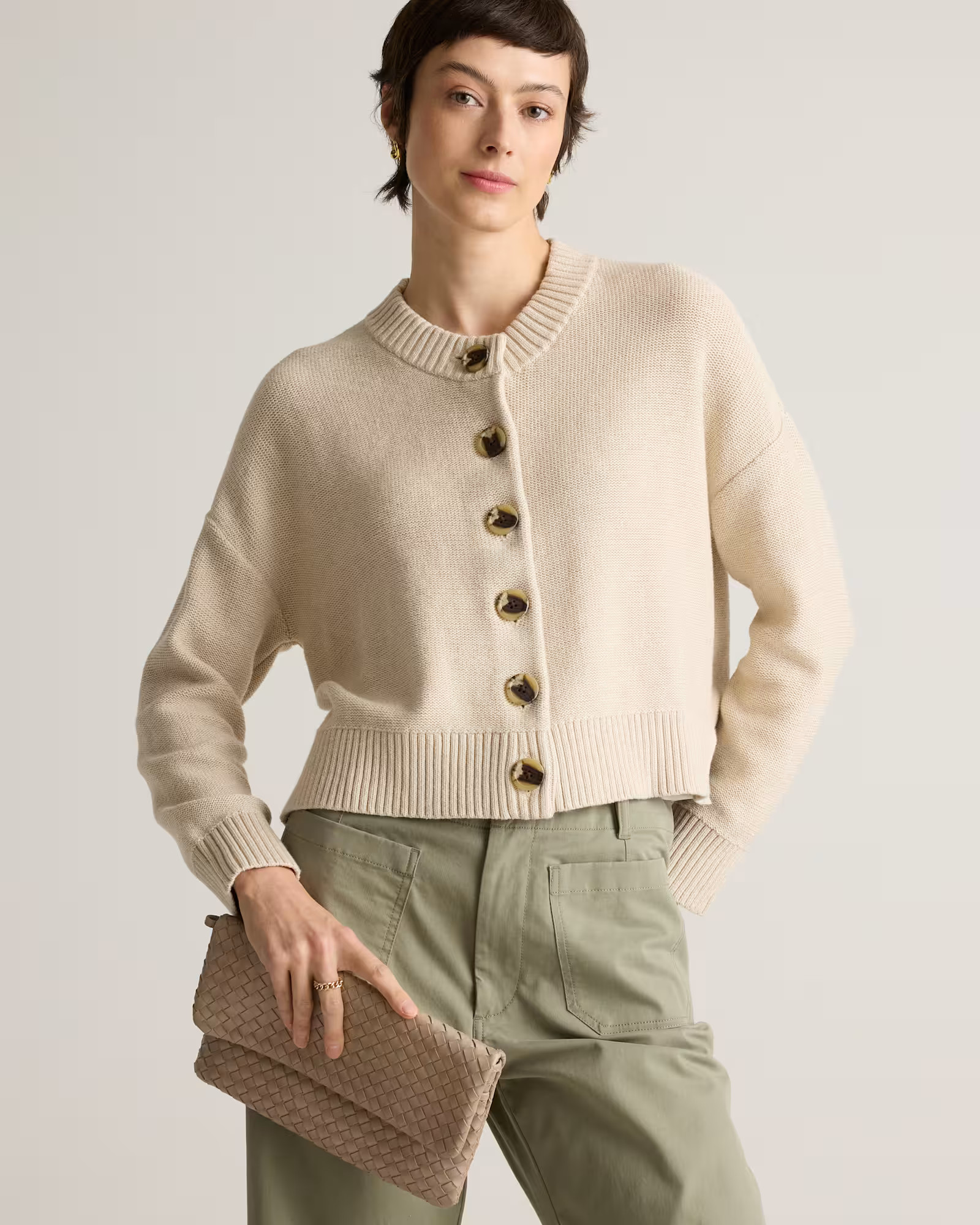100% Organic Cotton Cropped Cardigan | Quince