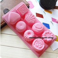 Rose Heart Leaf Flower Cake Mold Soap Silicone Mould Biscuit Baking Tool Jelly | Etsy (US)