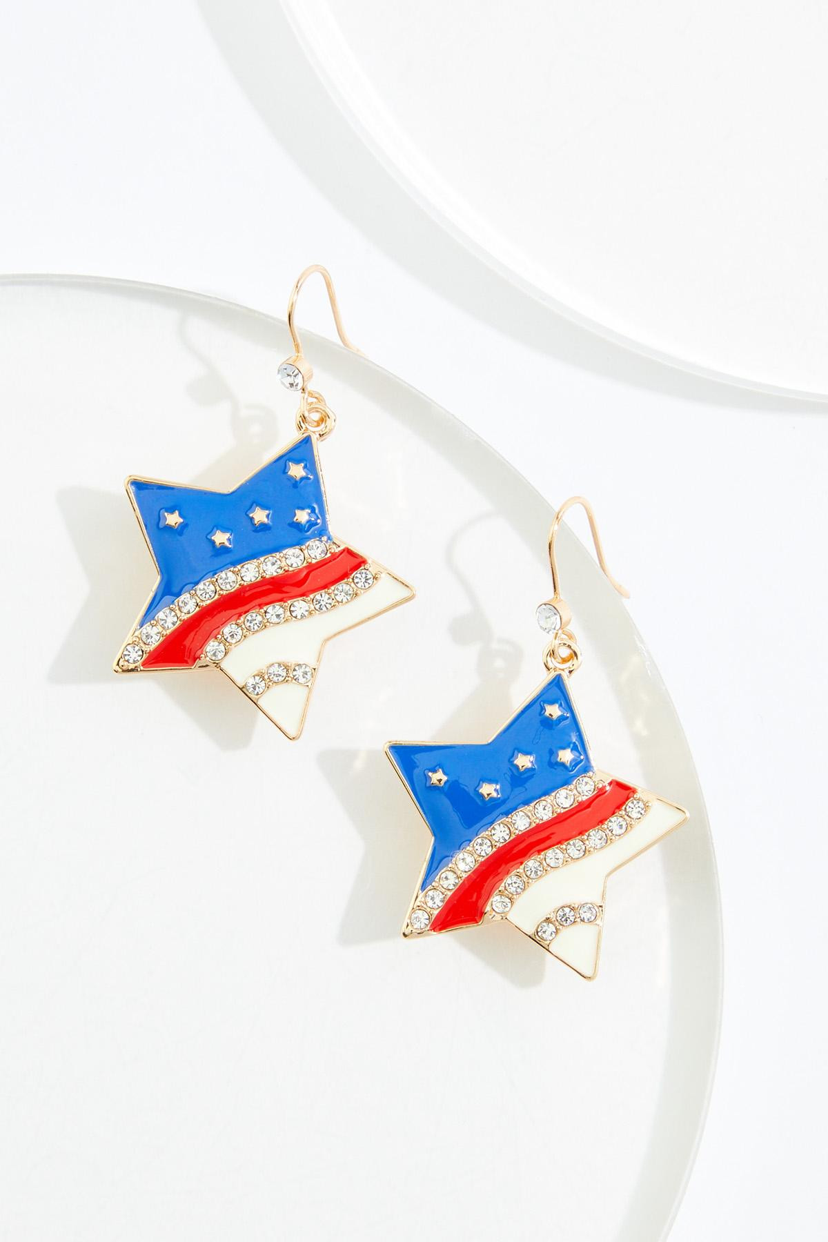 American Flag Star Icon Earrings | Cato Fashions