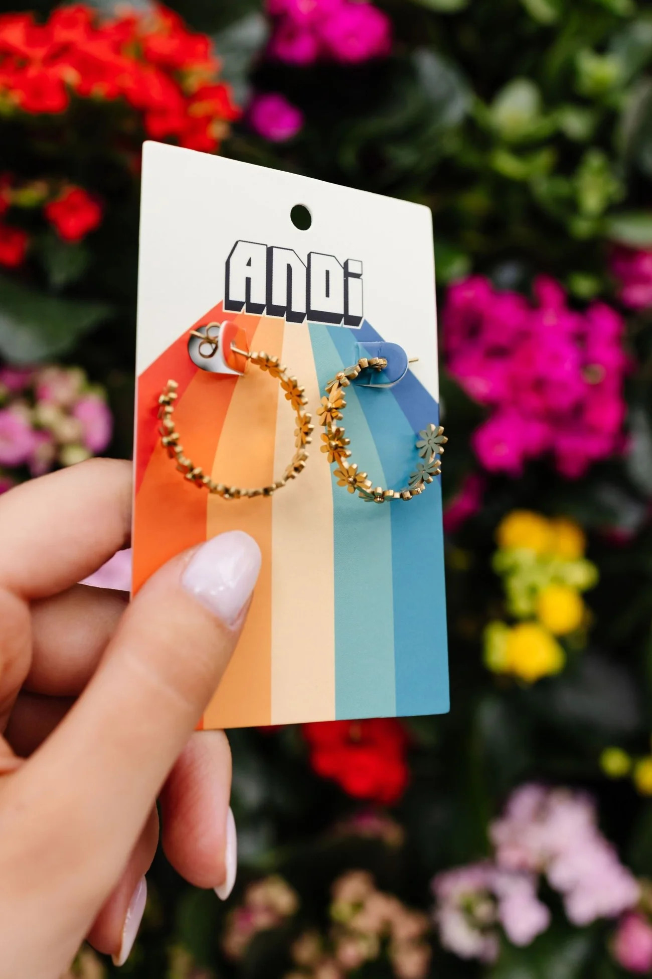 Gold Daisy Hoops - Hypoallergenic | Shop Andi
