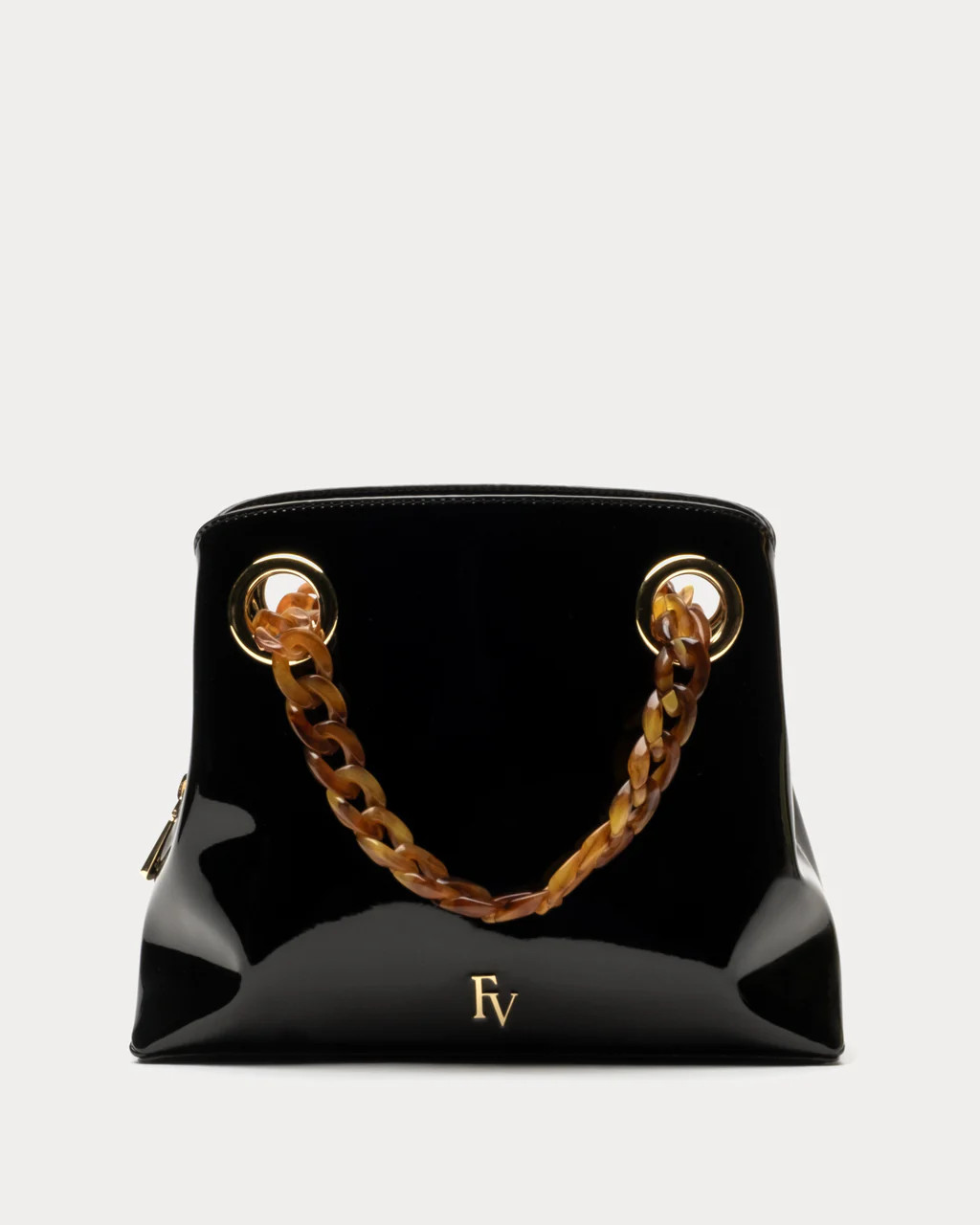 Skip Tote Soft Patent Black | Frances Valentine