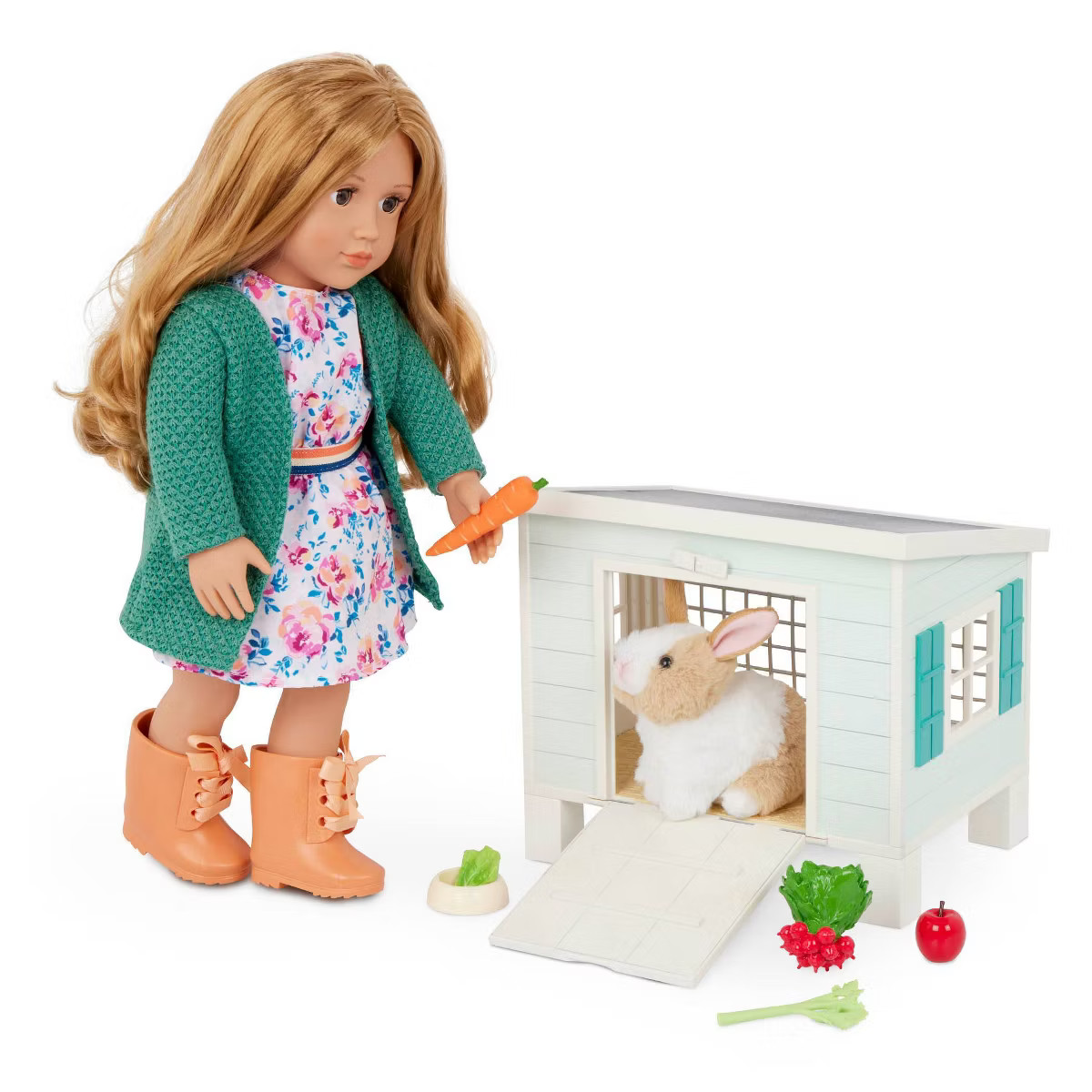Our Generation Bunny Hutch House & Pet Rabbit Plush Accessory Set for 18'' Dolls | Target