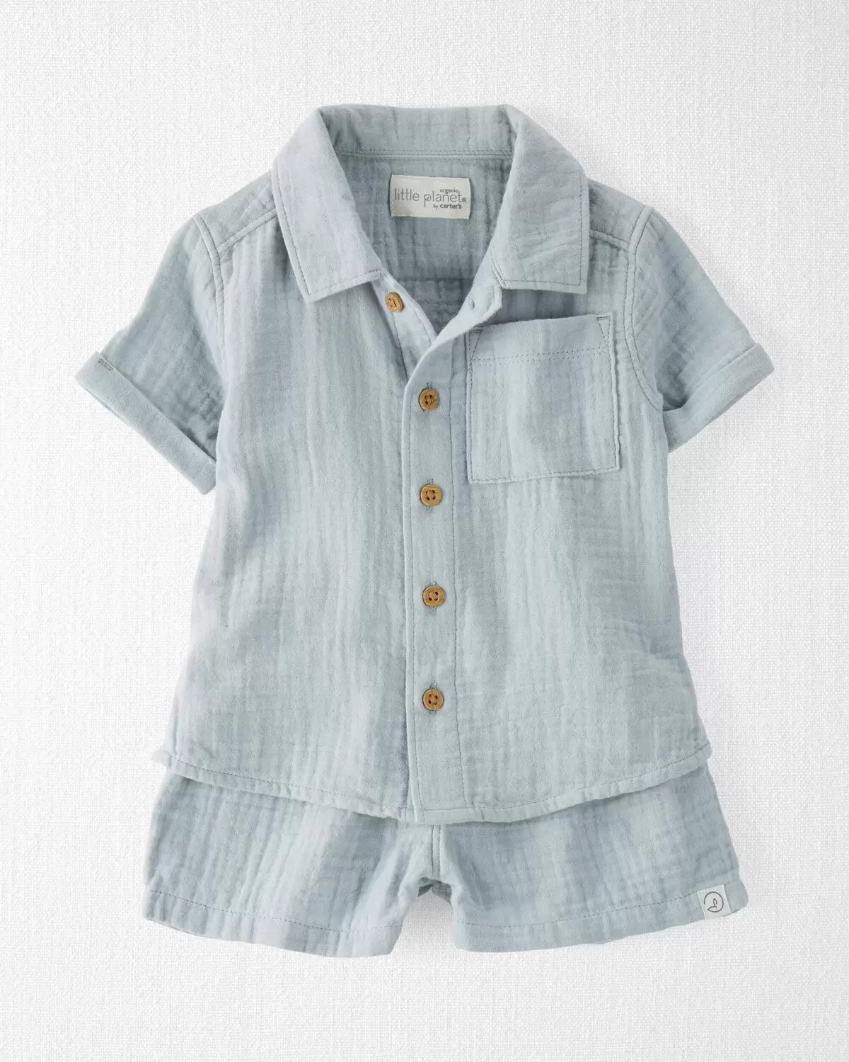 Baby Organic Cotton Gray 2-Piece Gauze Set | Carter's