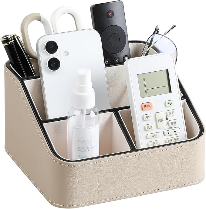 MEIBOOCH Remote Control Holder, PU Leather Small Desk Organizer Stylish Cute Desktop Organizer fo... | Amazon (CA)