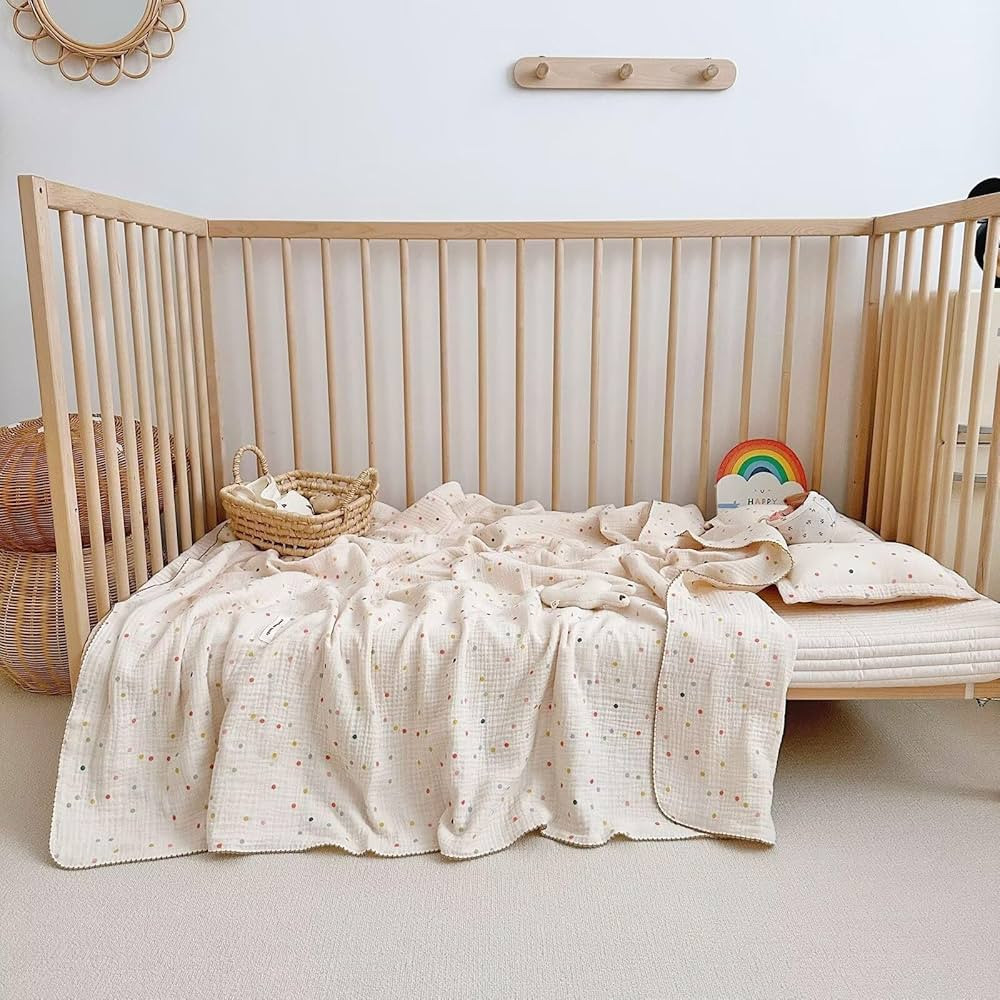 BuLuTu Muslin Blankets for Toddler Baby Boys Girls 100% Cotton Toddler Quilt Baby Blanket Reversi... | Amazon (US)