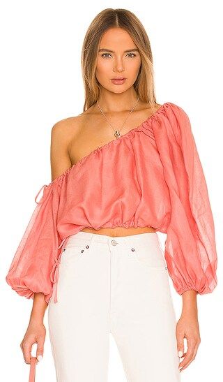 Gianna One Shoulder Top in Coral | Revolve Clothing (Global)