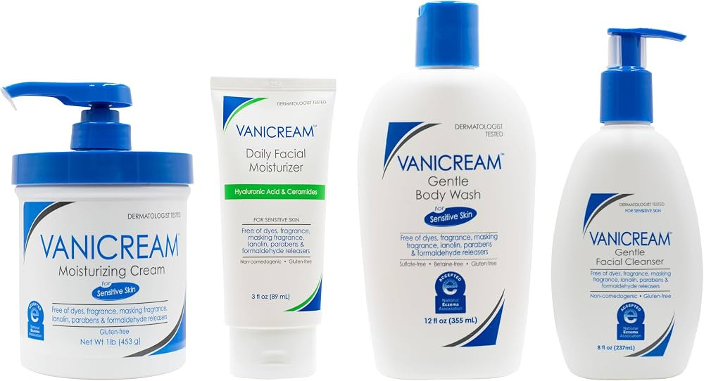 Vanicream Essentials Kit: Ultra-Hydrating Moisturizing Cream, Daily Facial Moisturizer, Gentle Bo... | Amazon (US)