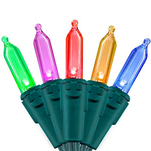 Multicolor Christmas LED Lights - 2 Pack 100 Count Multi-Colored Holiday String Lights for Tree, Party, Wedding, Indoor/Outdoor Use, 2 Sets 33 Feet Green Wire, UL Certified, Connectable | Amazon (US)