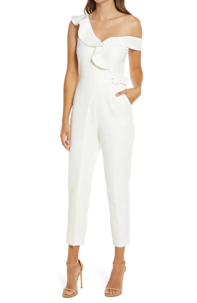 Circle Buckle One-Shoulder Jumpsuit | Nordstrom