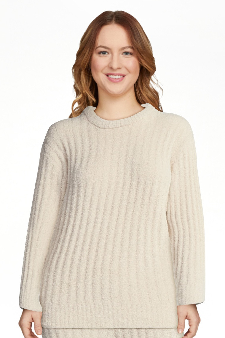 Joyspun Women's Sleepwear Ribbed Crewneck Top with Long Sleeves, Sizes XS-3X | Walmart (US)