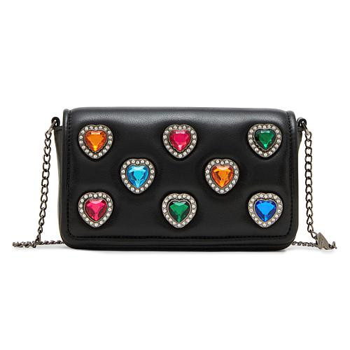 Betsey Johnson Rise to the Occasion Bejeweled Crossbody Handbag - Black | HSN