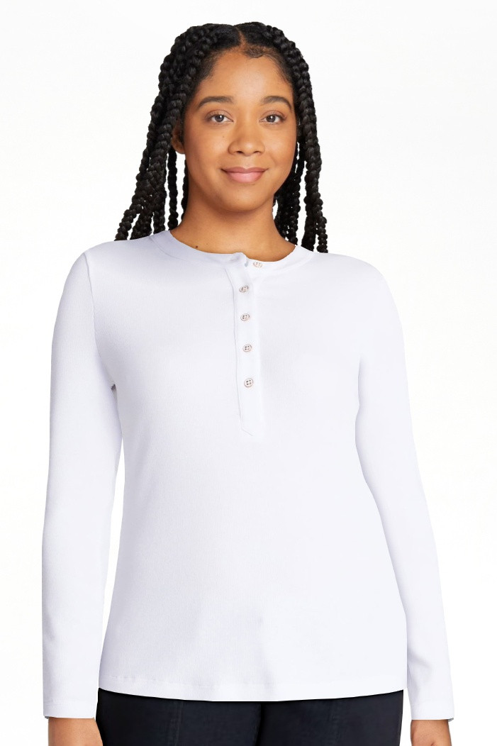 Time and Tru Women's Ribbed Henley with Long Sleeves, Sizes XS-XXXL | Walmart (US)