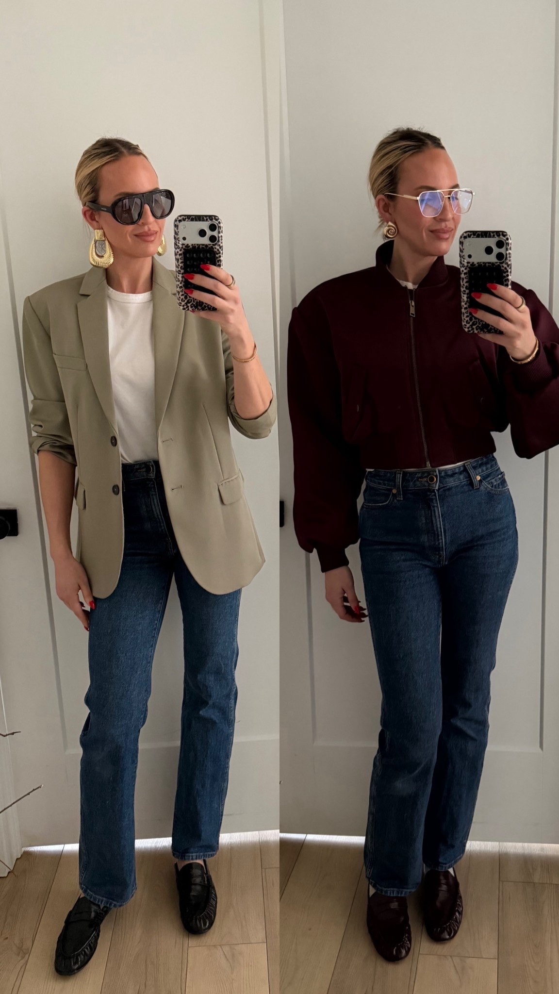 wearing a small in the bomber. Jeans run tts and so do the loafers. ￼

I’m wearing a medium in the blazer. A small in the T-shirt. Jeans and loafers run tts

#LTKWorkwear #LTKTall #LTKSpringSale

#LTKTall #LTKootd #LTKOver40