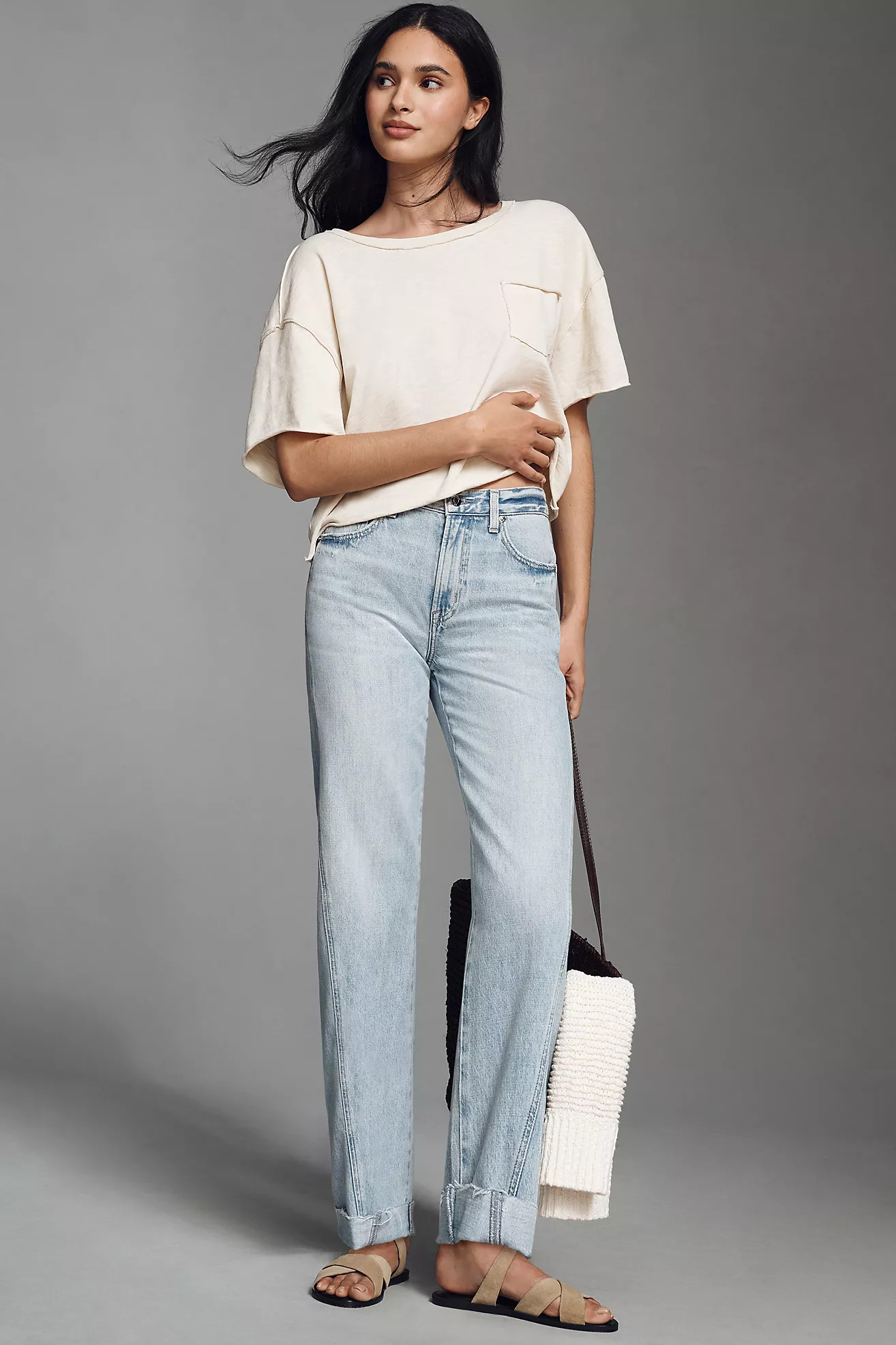 Pistola Kacey Mid-Rise Cuffed Boyfriend Jeans | Anthropologie (US)