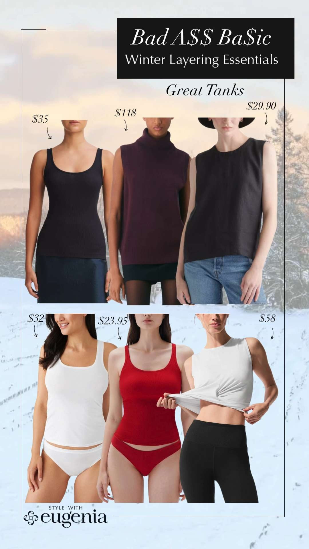 These tanks are the secret weapon of winter layering. Sleek enough to wear alone, smooth enough to disappear under knits, and structured enough to keep everything on top looking polished. If you’re layering bulky sweaters over flimsy tanks, this is your sign to upgrade. Basics like these make getting dressed way easier. 

 #LTKGiftGuide #LTKgrwm #LTKootd
