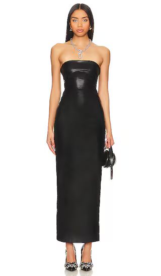 Alexandra Faux Leather Dress in Black | Revolve Clothing (Global)