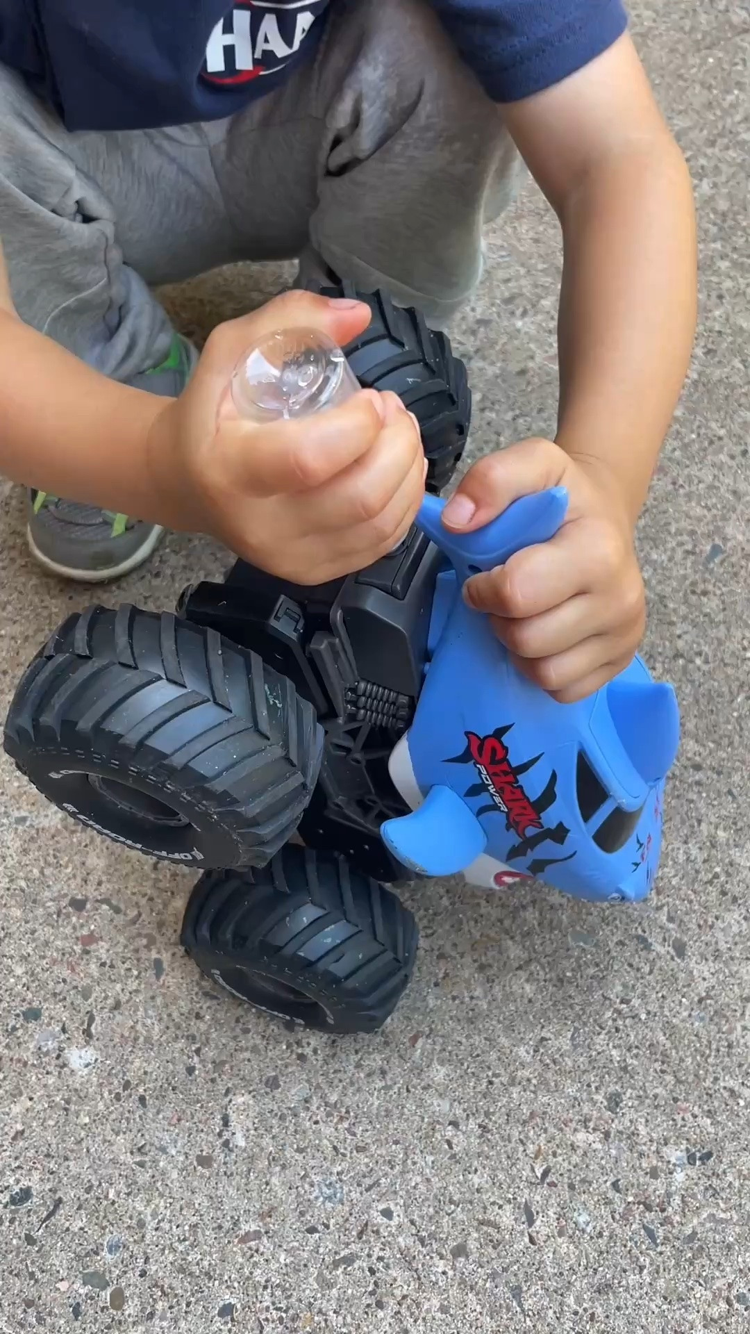 If your little one is obsessed with monster trucks, this is one toy they’ll never want to put down!

Fully amphibious—drive it on land and water!
💙 Cool blue shark design
🛞 4WD all-terrain tires tackle grass, sand, mud, gravel, snow, and more
💦 Waterproof for pool, beach, and rainy-day fun.