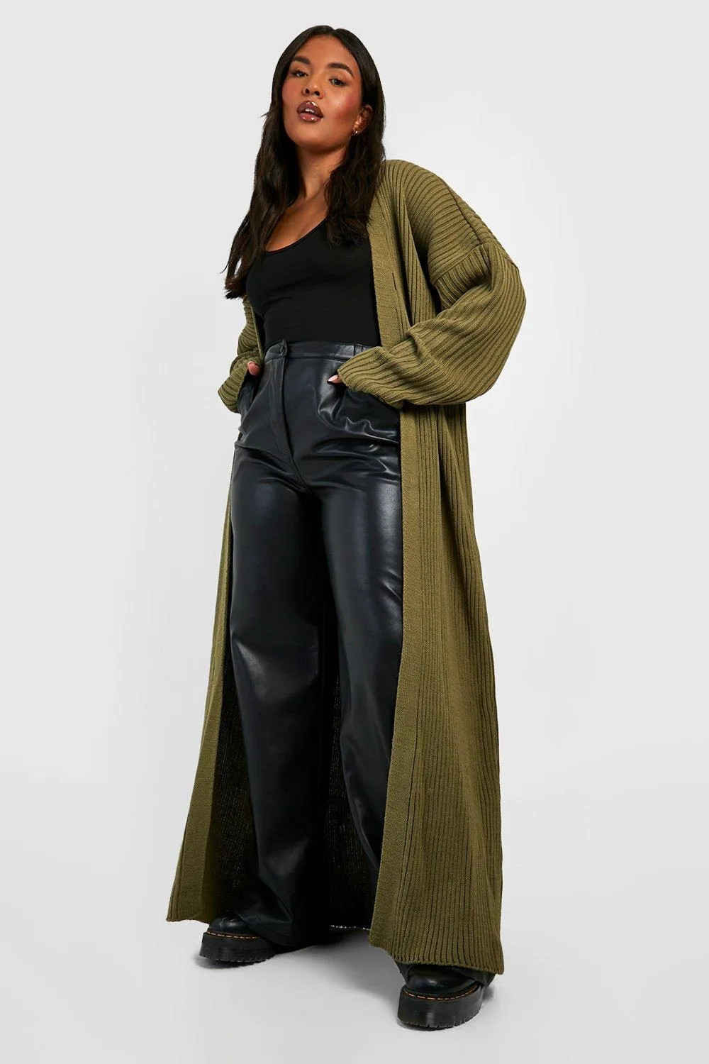 Plus Knitted Oversized Maxi Cardigan | boohoo (US & Canada)