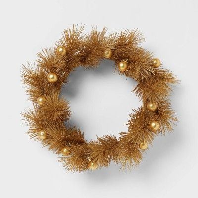 14" Christmas Glitter Wreath Gold - Opalhouse™ | Target