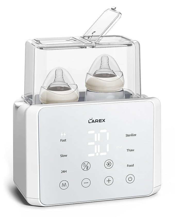 Larex Double Bottle Warmer, 11-in-1 Fast Baby Bottle Warmer for Breastmilk and Formula, with Time... | Amazon (US)