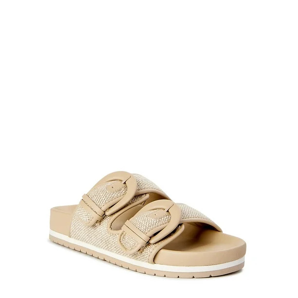 Time and Tru Women's Dressy Footbed Slide Sandals - Walmart.com | Walmart (US)