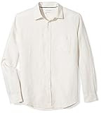 Amazon Essentials Men's Regular-Fit Long-Sleeve Linen Shirt, natural, Small | Amazon (US)