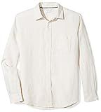 Amazon Essentials Men's Regular-Fit Long-Sleeve Linen Shirt, natural, Small | Amazon (US)