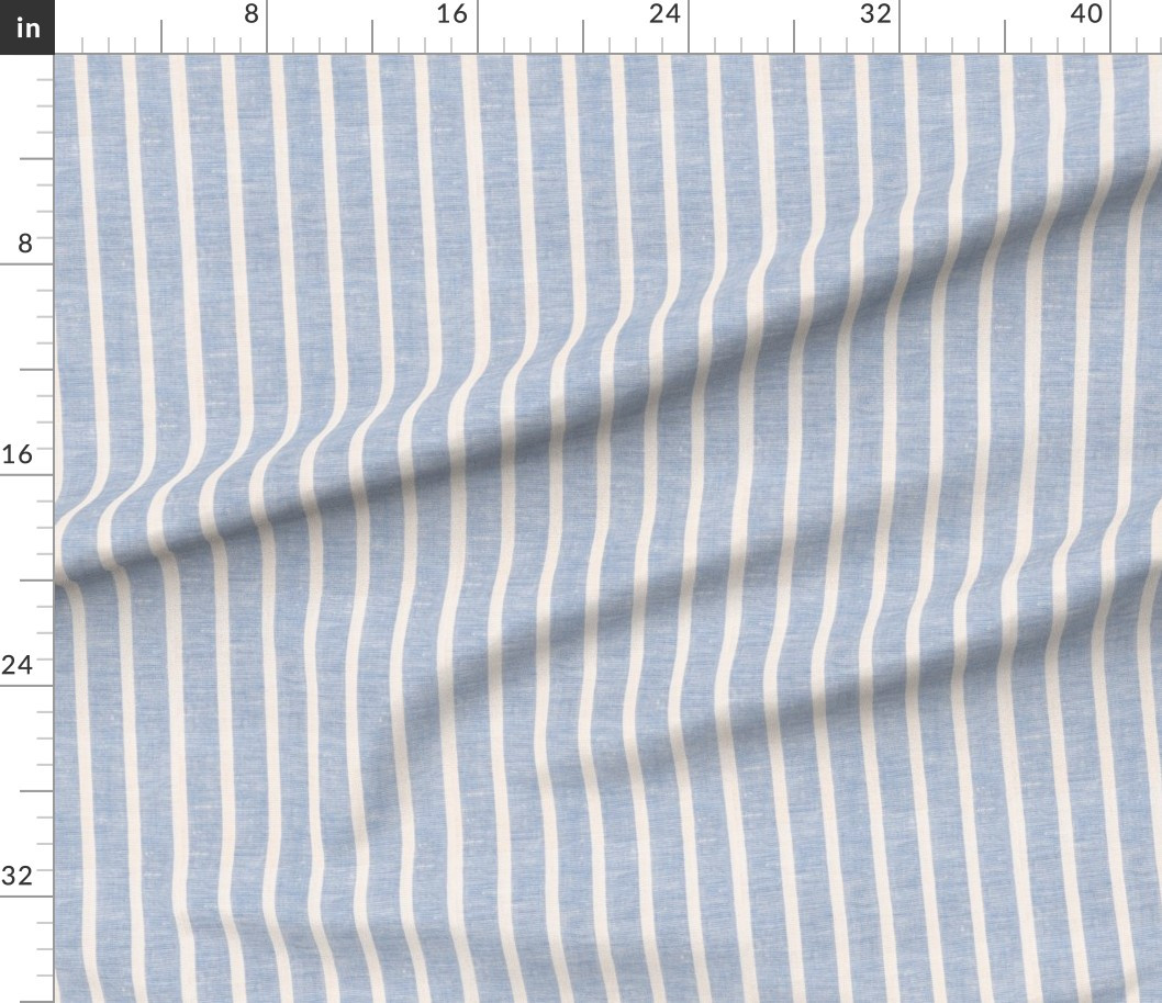 Blue Linen Towel Vertical Fabric | Spoonflower | Spoonflower