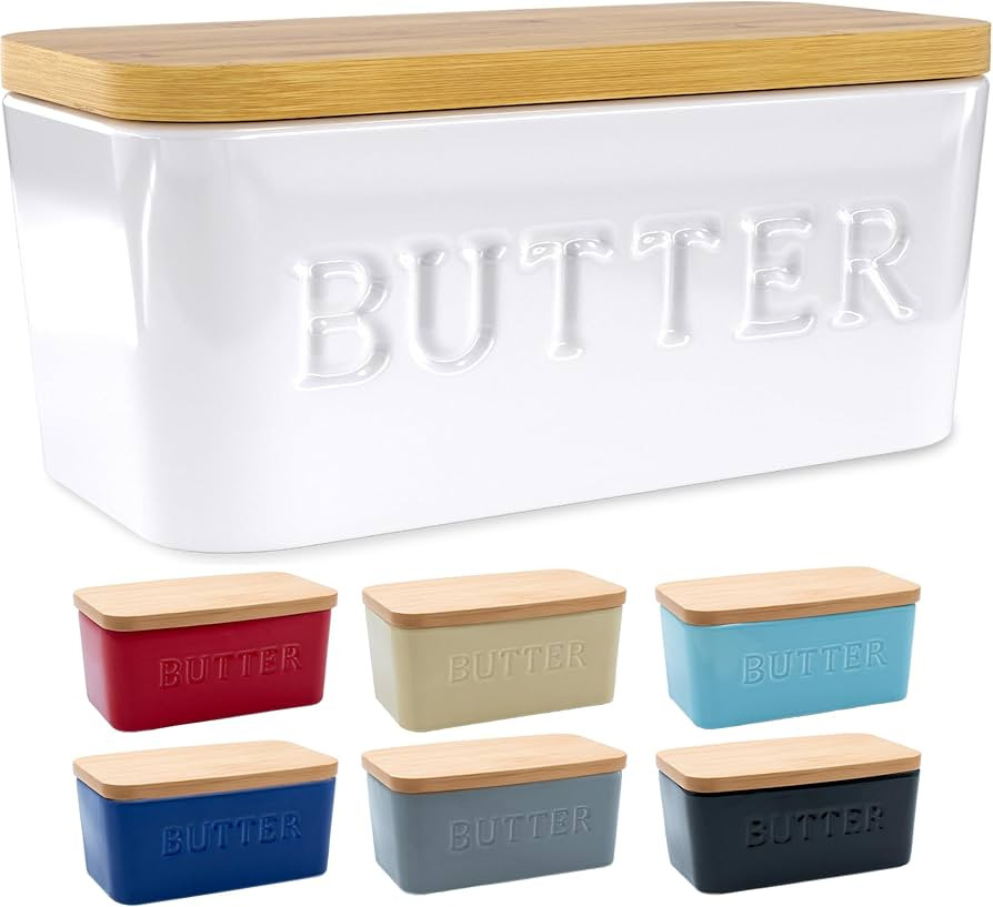 PriorityChef Extra Large Butter Dish with Lid for Countertop, Ceramic Butter Container With Airti... | Amazon (US)