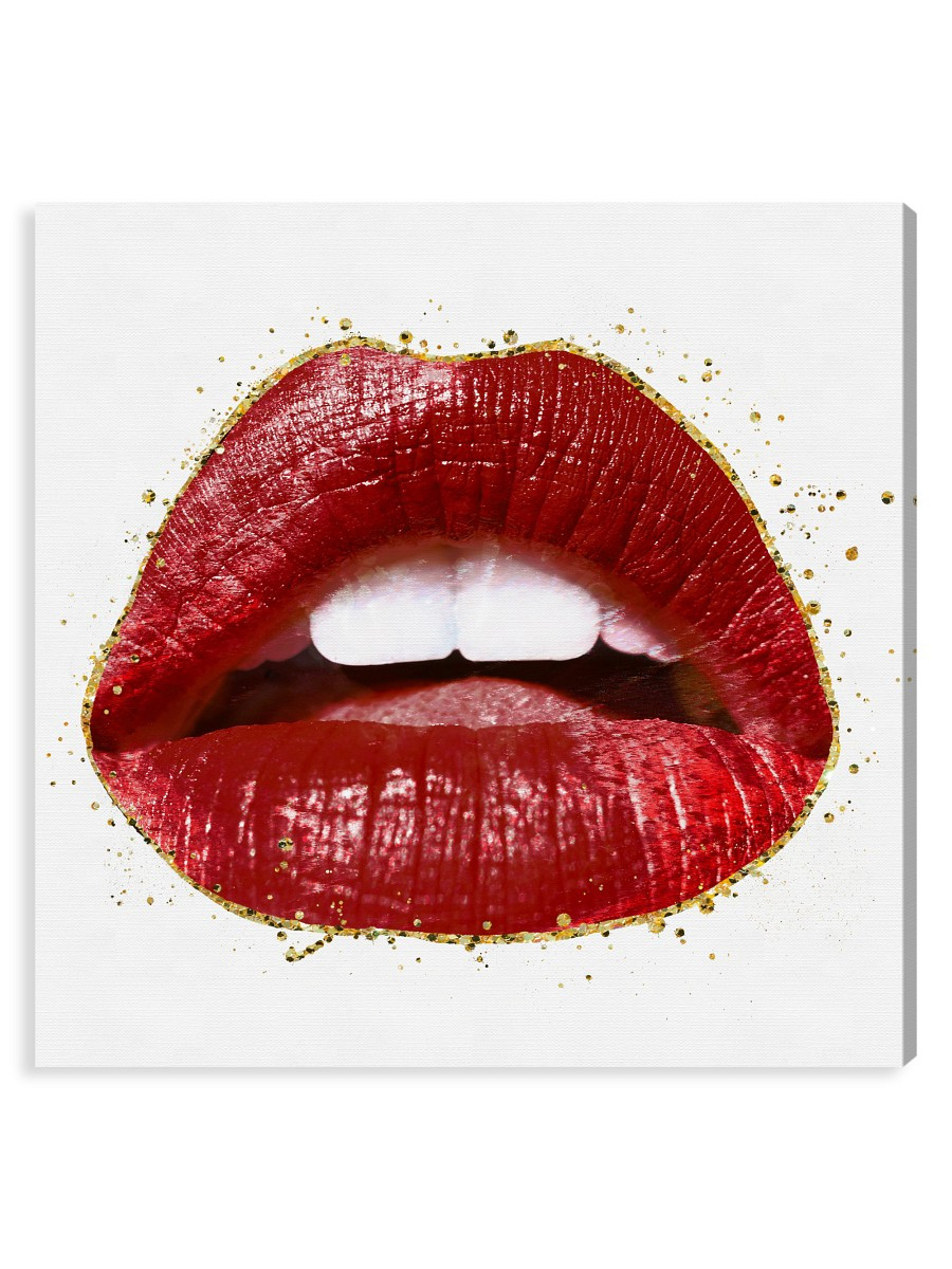 Oliver Gal Glistening Red Lips Canvas Wall Art - Red Lip - Size 20" X 20 | Saks Fifth Avenue OFF 5TH