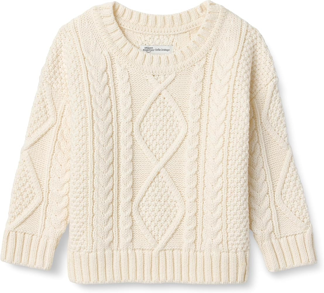 Amazon Essentials Unisex-Child Cable Crewneck Sweater | Amazon (US)