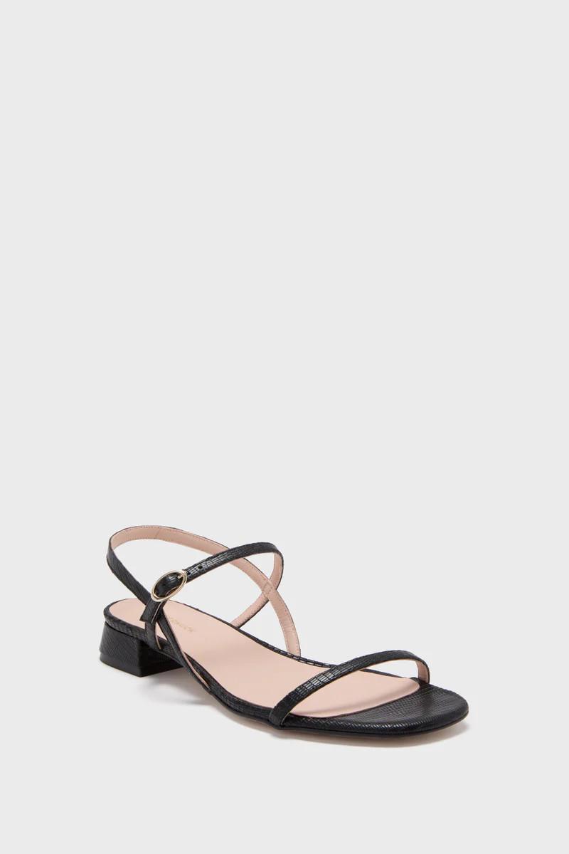 Black Embossed Leather Evelyn Sandals | Tuckernuck (US)