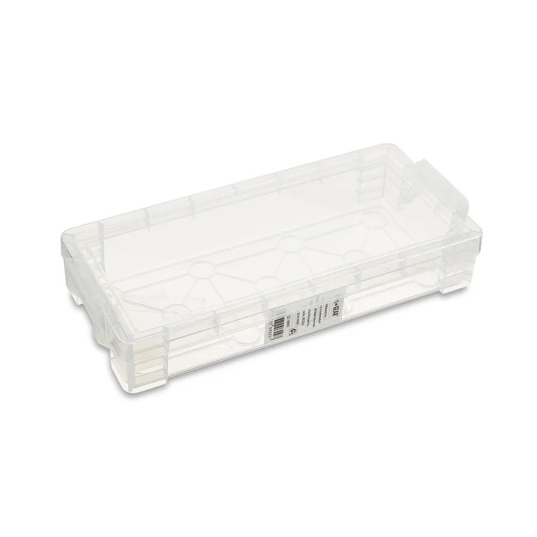 Pen+Gear Slim Plastic Storage Box, Clear Desktop Organizer New, 1 Couner per Pack | Walmart (US)