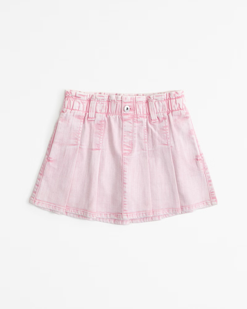 girls pleated denim skort | girls | Abercrombie.com | Abercrombie & Fitch (US)