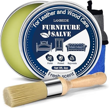 Furniture Salve with Brush for Leather Wood, Polisher and Conditioner for Leather Couch and Furni... | Amazon (US)