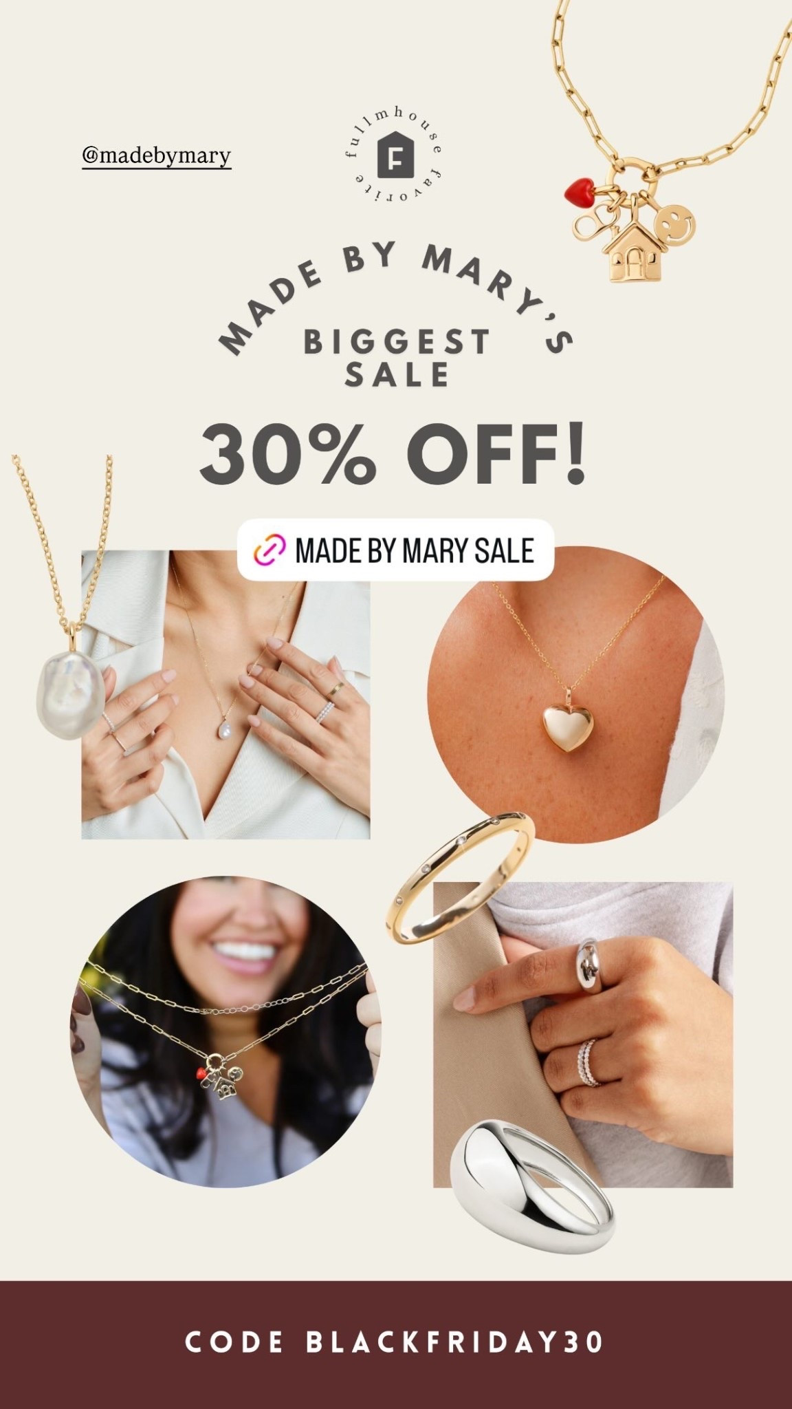 Made By Mary is having their biggest sale- everything is 30% off! They have the best quality jewelry that I never take off. @madebymary