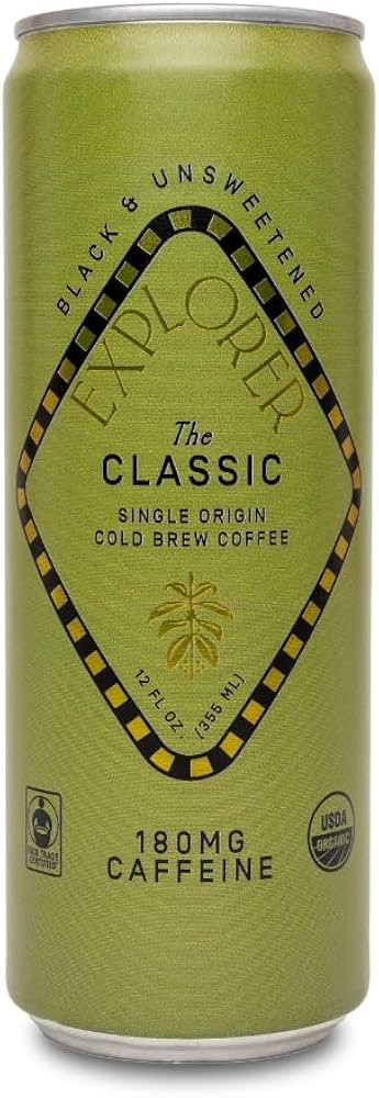 Explorer Classic Ready-to-Drink Organic Cold Brew Coffee, with 180 mg of Caffeine per Serving, Bl... | Amazon (US)