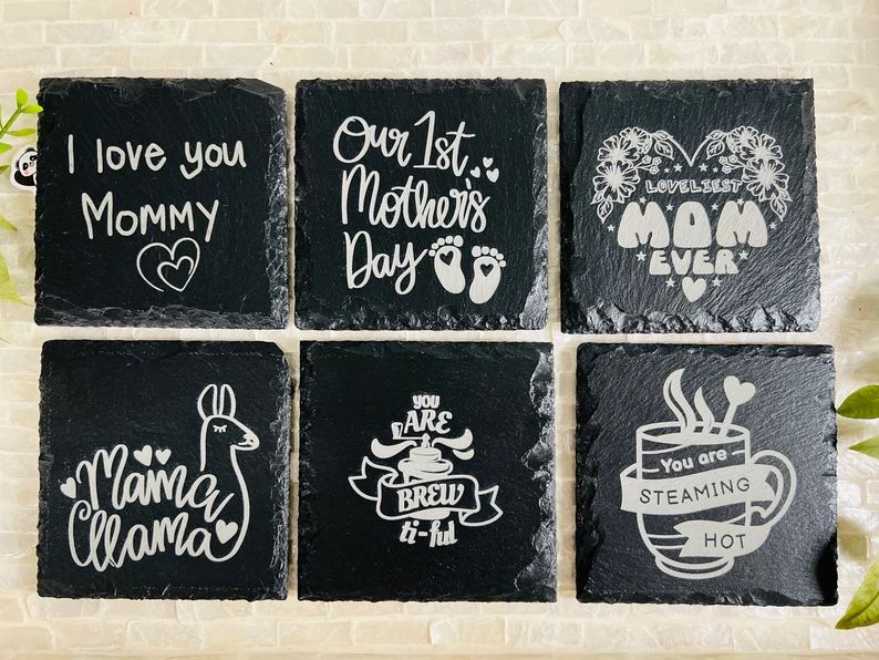 Personalized MOM Slate Coasters Celebrating Mom Any Occasion, Mother's Day, Birthday, New Mom, Mo... | Etsy (US)