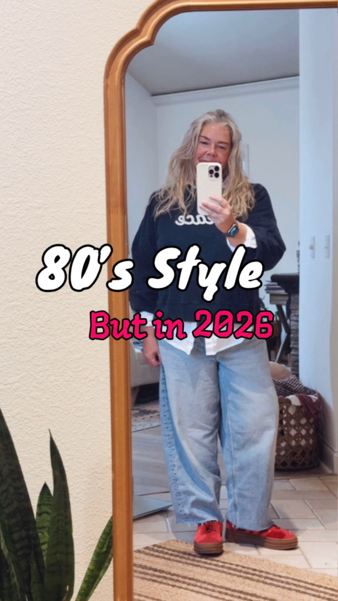 Fave 80’s outfit but in 2026!! Barrel jeans size 14 long (and I cropped them) old Anthro crewneck, white button down and Adidas platforms! #80slook #preppy #barreljeans

#LTKMidsize #LTKOver40 #LTKootd