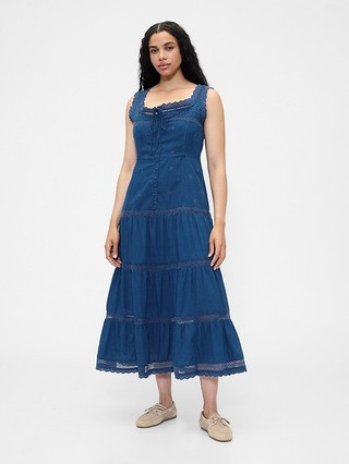 Lace-Trim Tiered Maxi Dress | Gap (US)