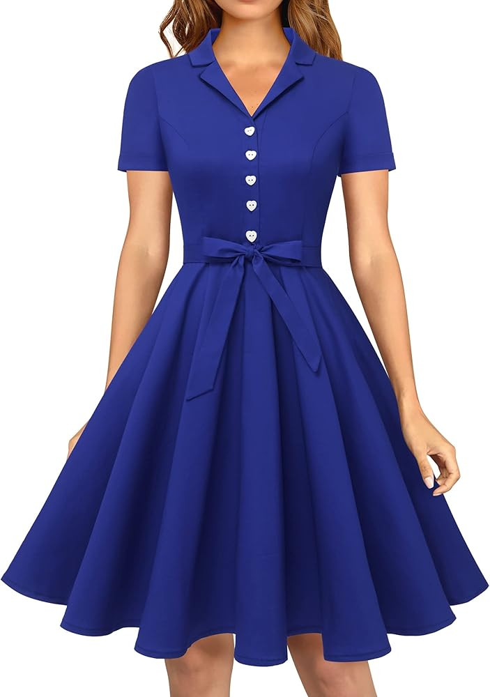 Women’s Retro Blue Dress | Amazon (US)