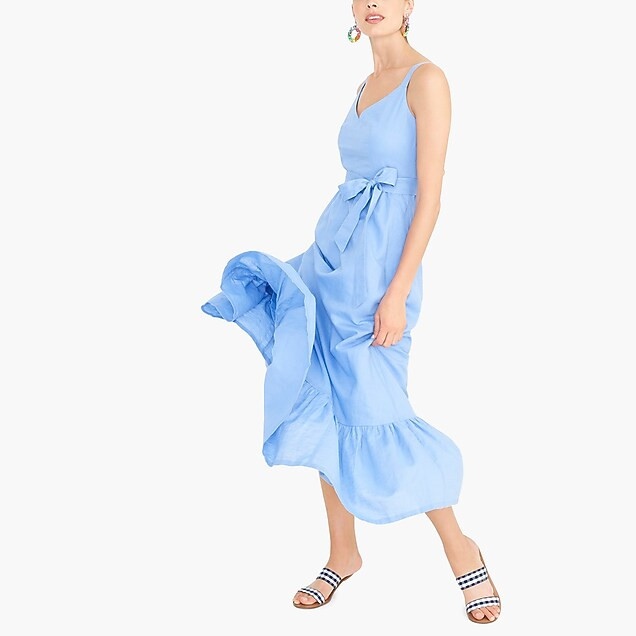 Tiered maxi dress in linen-cotton | J.Crew Factory